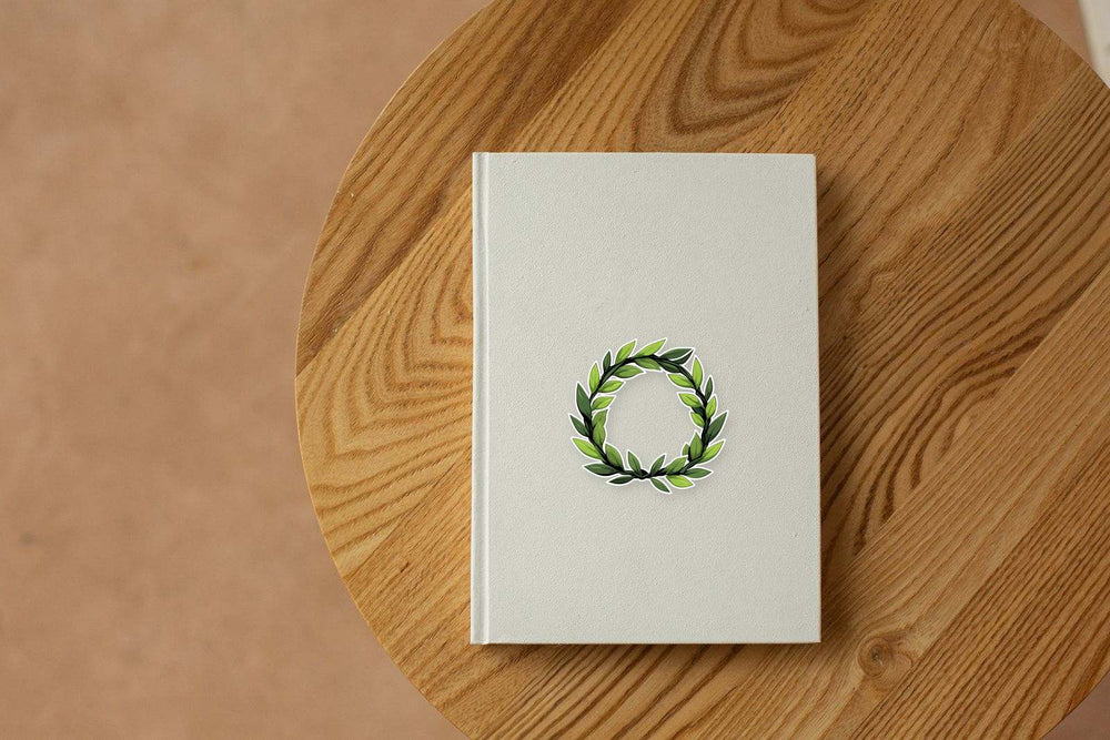 Aesthetic Green Laurel Wreath Sticker