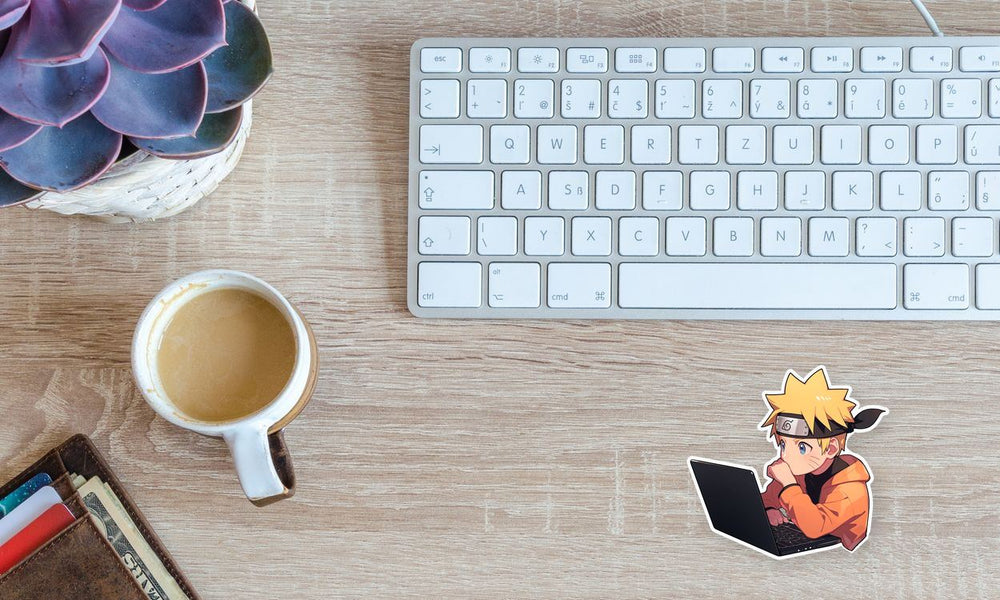 Naruto Uzumaki with a Laptop Sticker