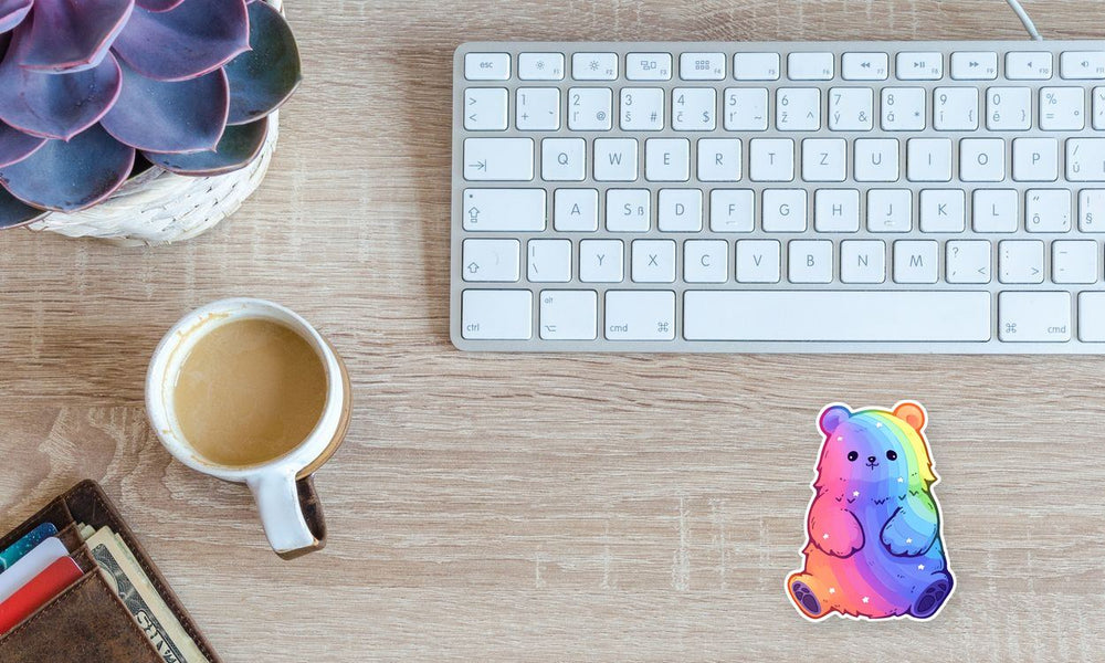 Aesthetic Rainbow Bear Sticker