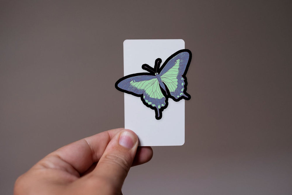 Vintage Teal Butterfly Aesthetic Nature Sticker