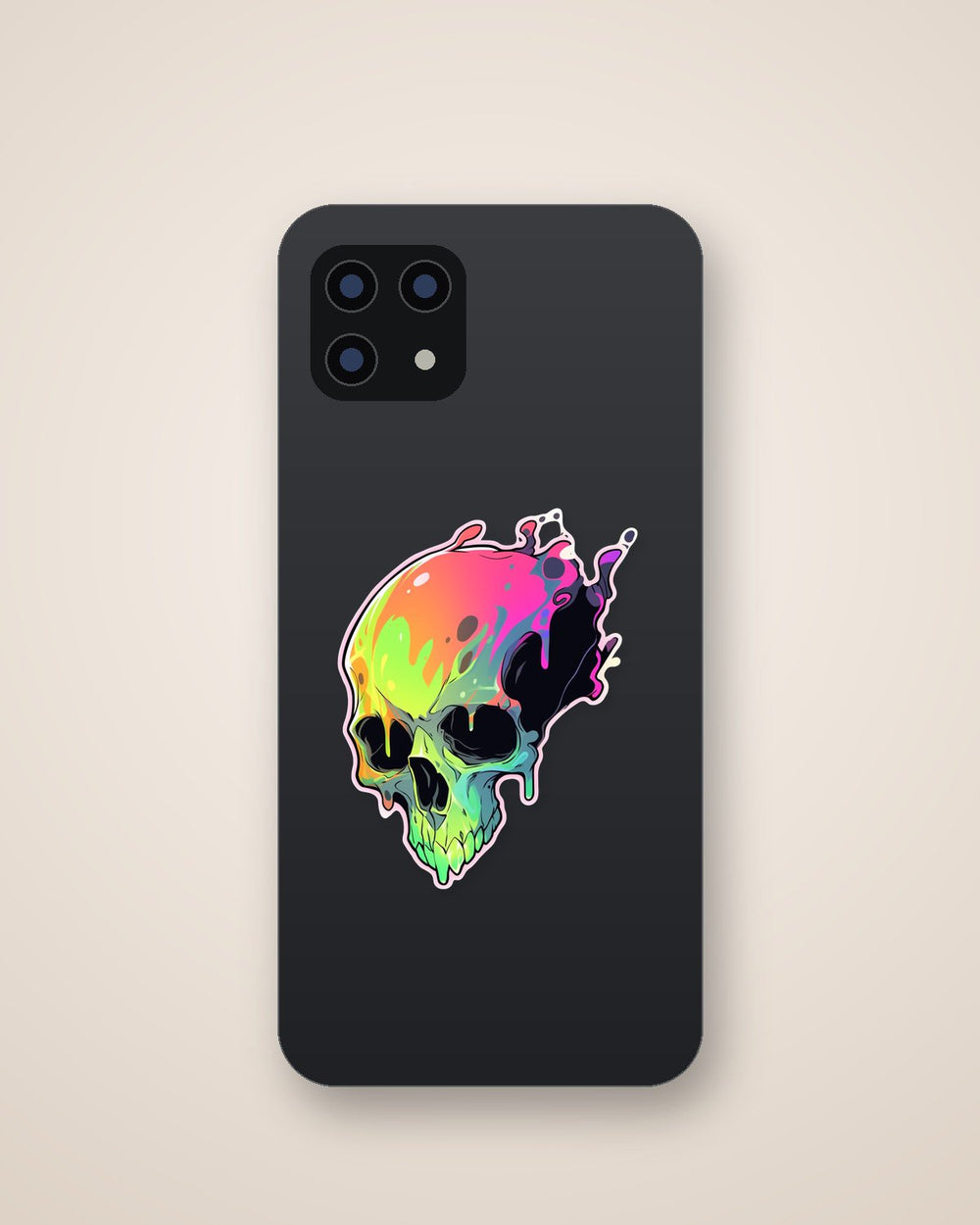 Spooky Colorful Skull Halloween Sticker