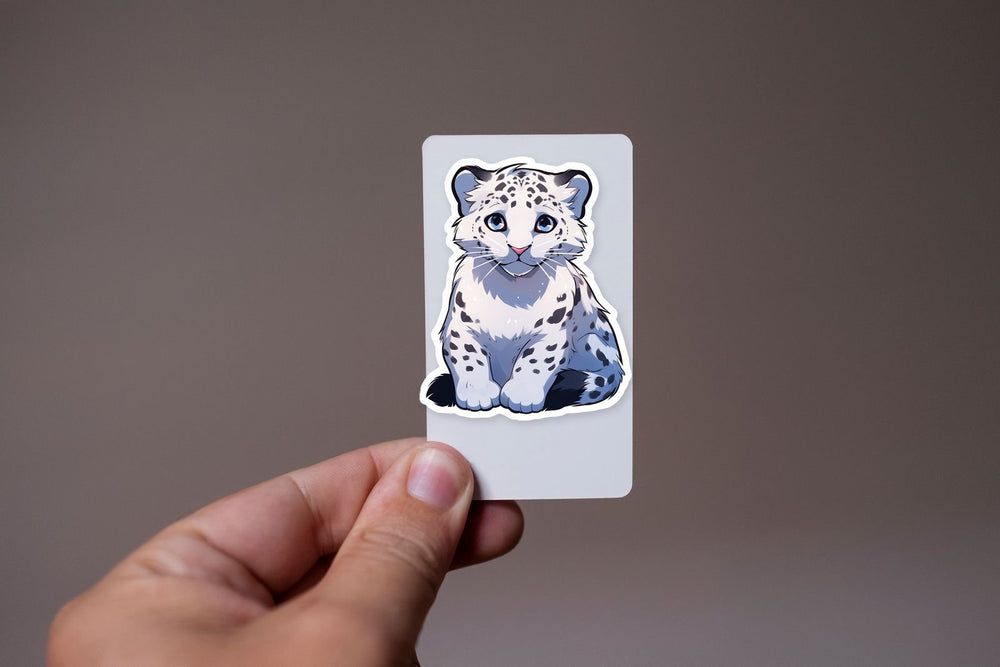Baby Snow Leopard Aesthetic Sticker