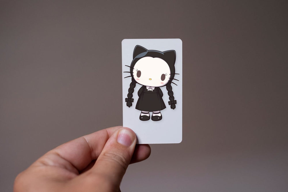 Wednesday Addams Hello Kitty Costume Sticker