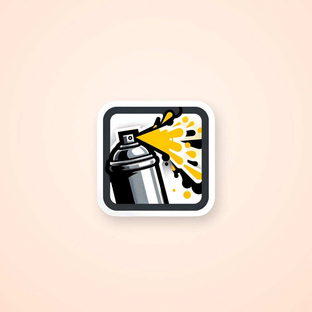 Yellow Spray Paint Can Sticker