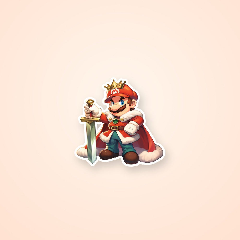 King Mario with Sword Royal Cape Sticker