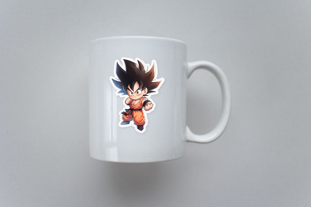 Dragon Ball Chibi Goku in Fighting Stance Sticker