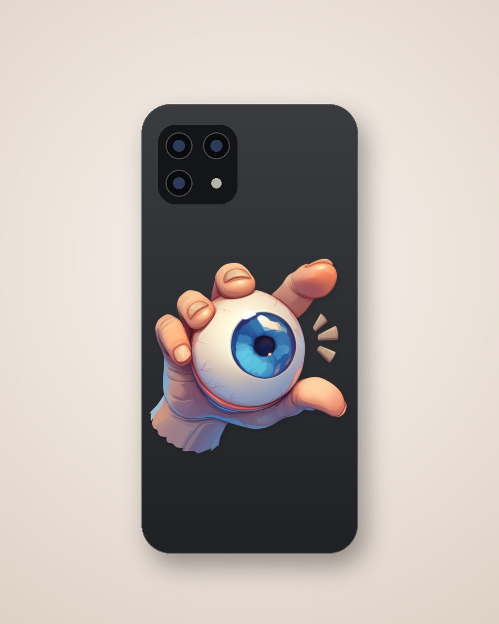 Hand Holding Blue Eyeball Sticker