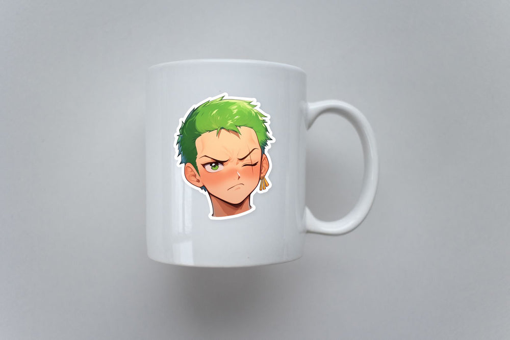 Zoro One Piece Green Hair Head Sticker