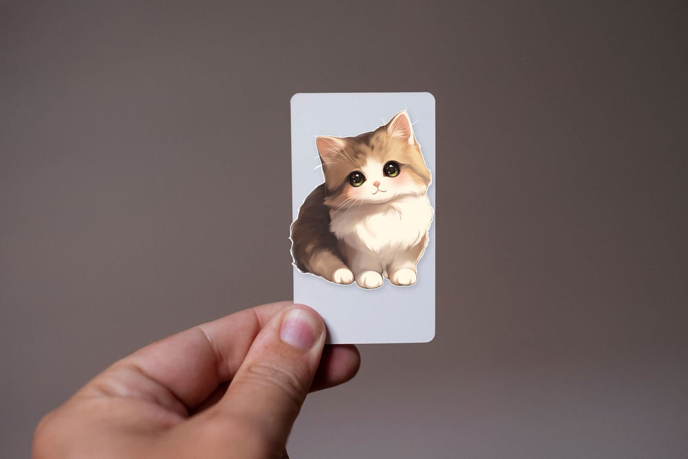 Big-Eyed Fluffy Cat Sticker