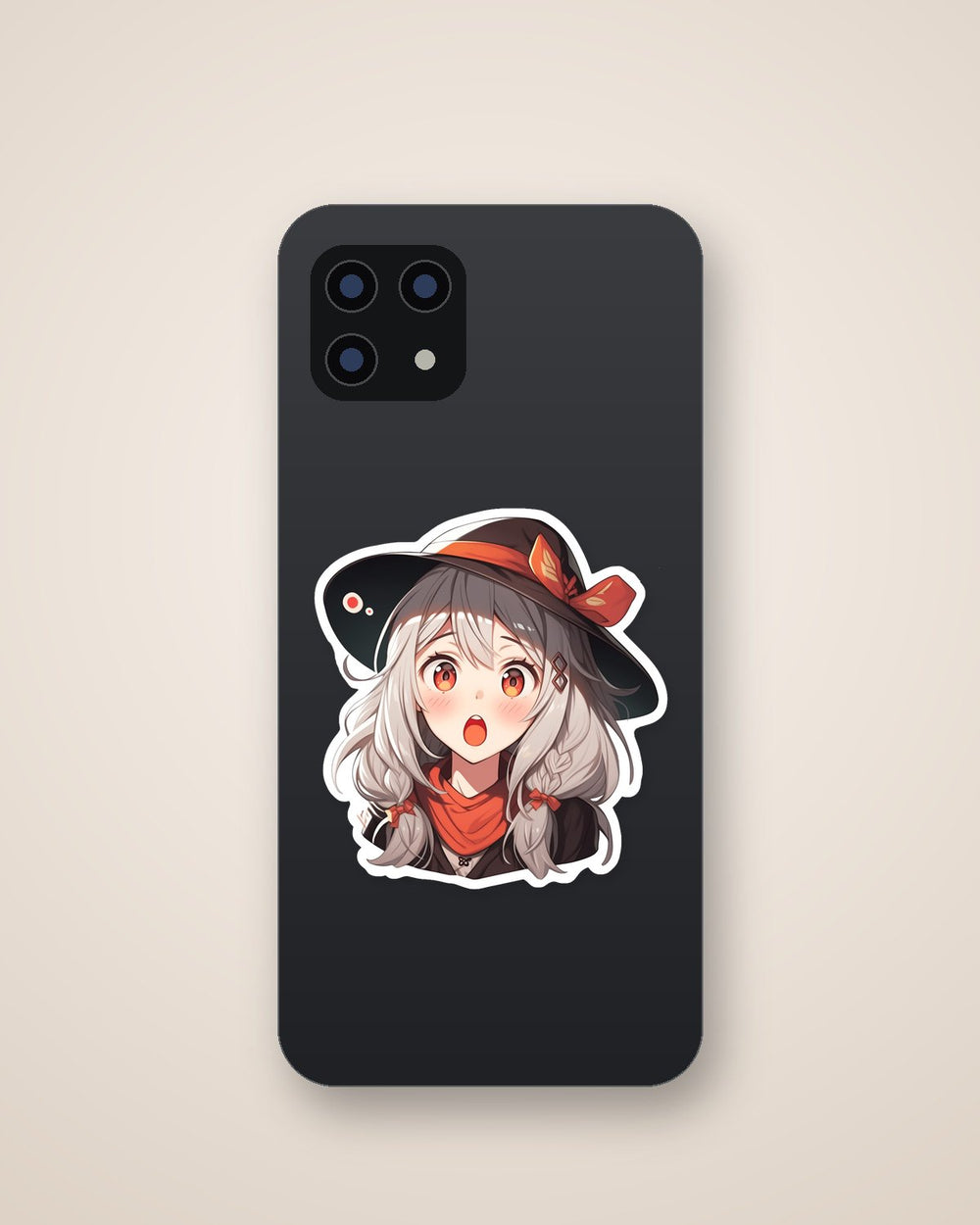 Surprised Anime Girl in a Hat Sticker