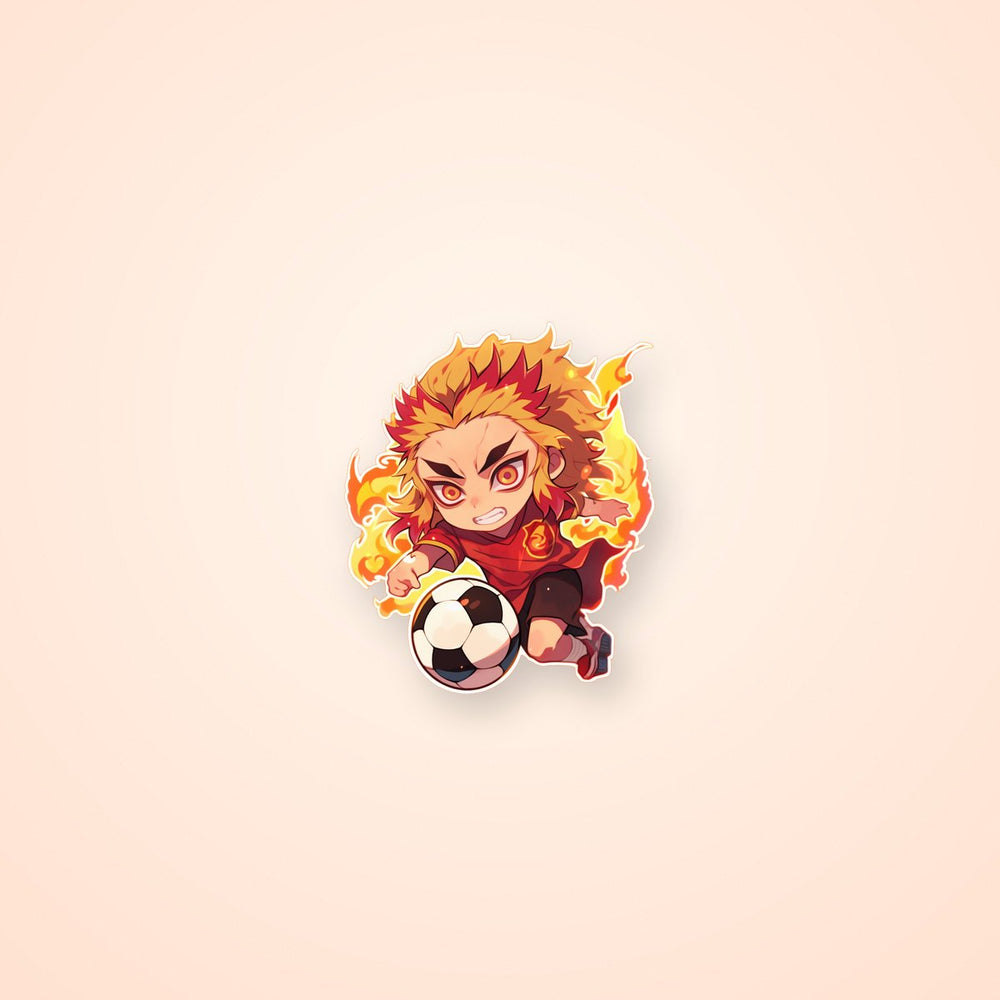 Chibi Rengoku Playing Soccer Sticker