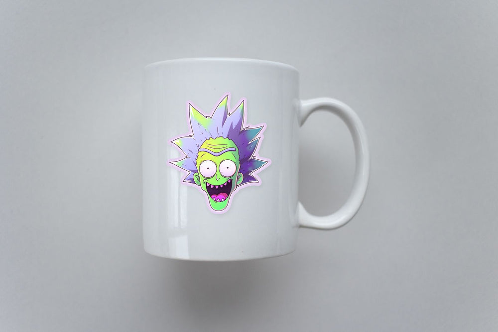 Funny Green Rick Sanchez Head Sticker