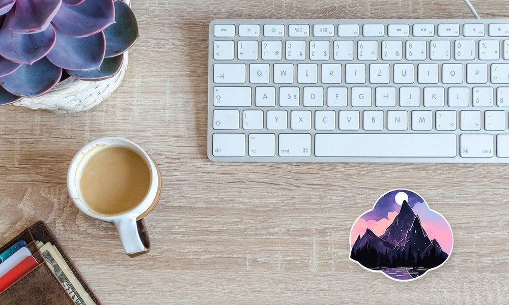Aesthetic Night Mountains Sticker