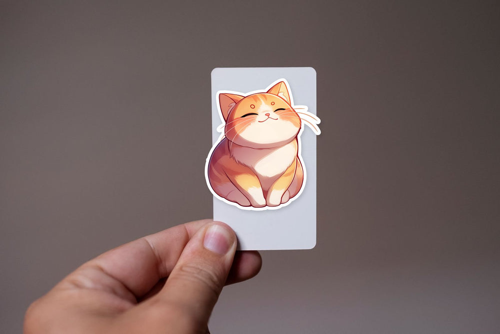 Cute Orange Cat Happy Smile Sticker