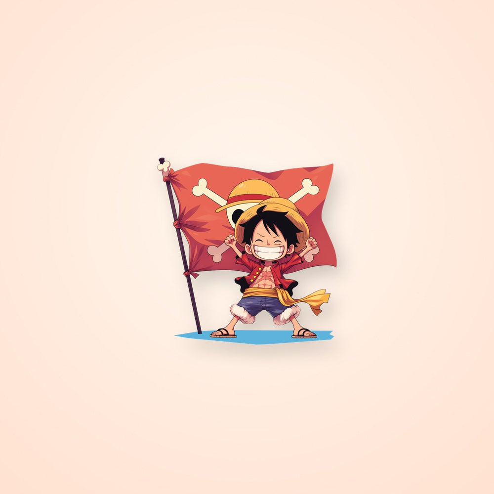 One Piece Chibi Luffy Pirate Flag Sticker