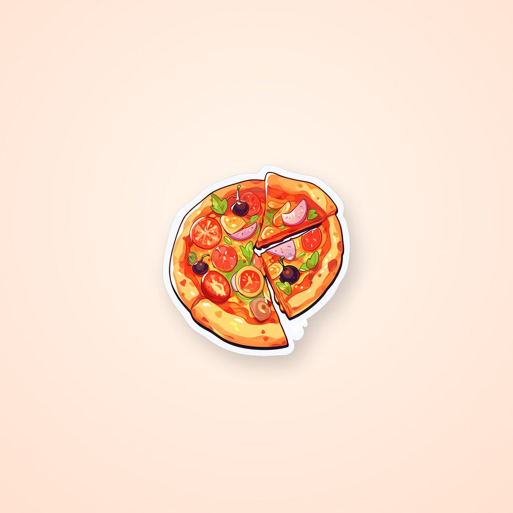 Appetizing Pizza Cartoon Sticker