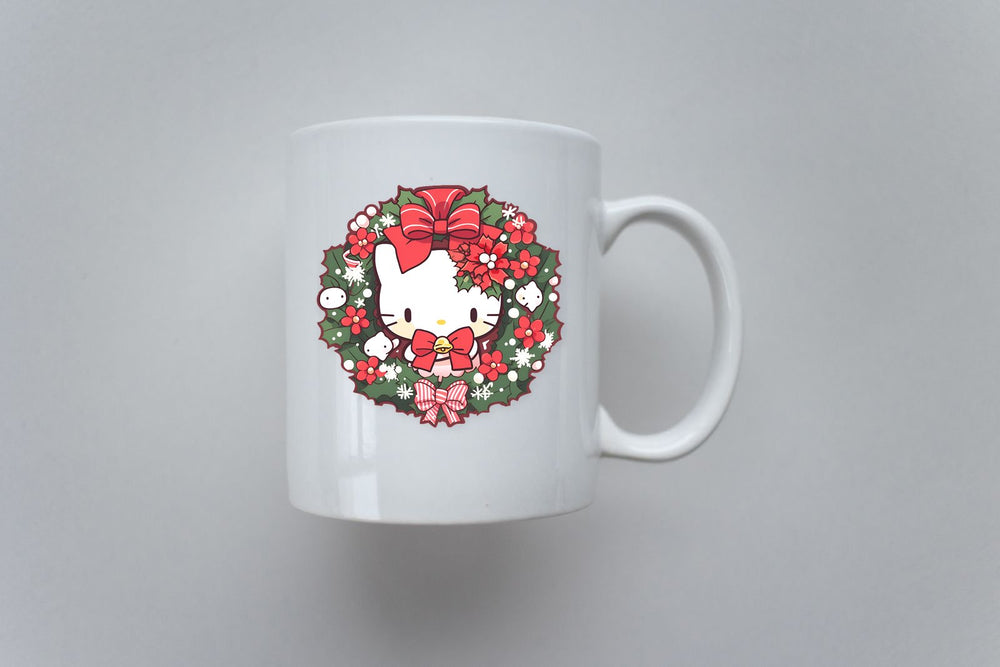 Hello Kitty with Christmas Wreath Sticker