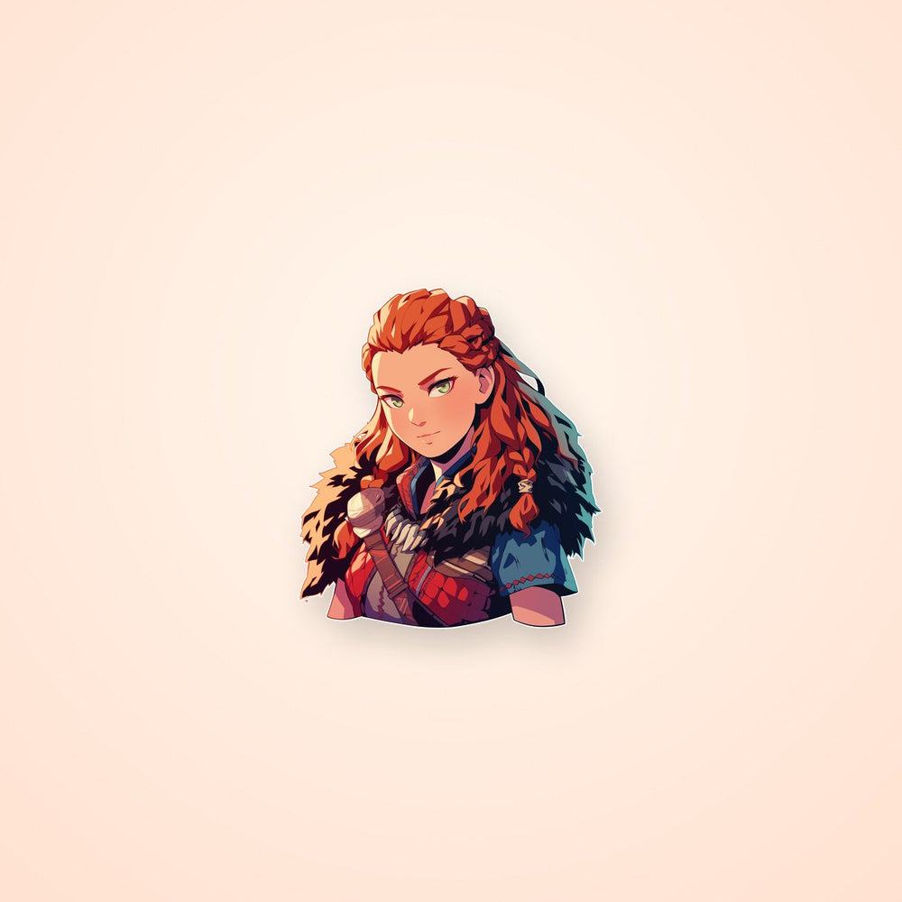 Horizon Zero Dawn Aloy Red Braids Sticker