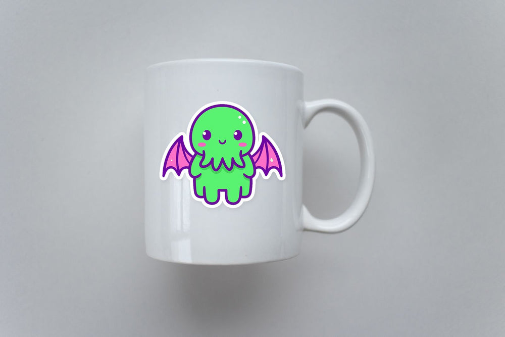 Kawaii Green Cthulhu Cute Monster Sticker