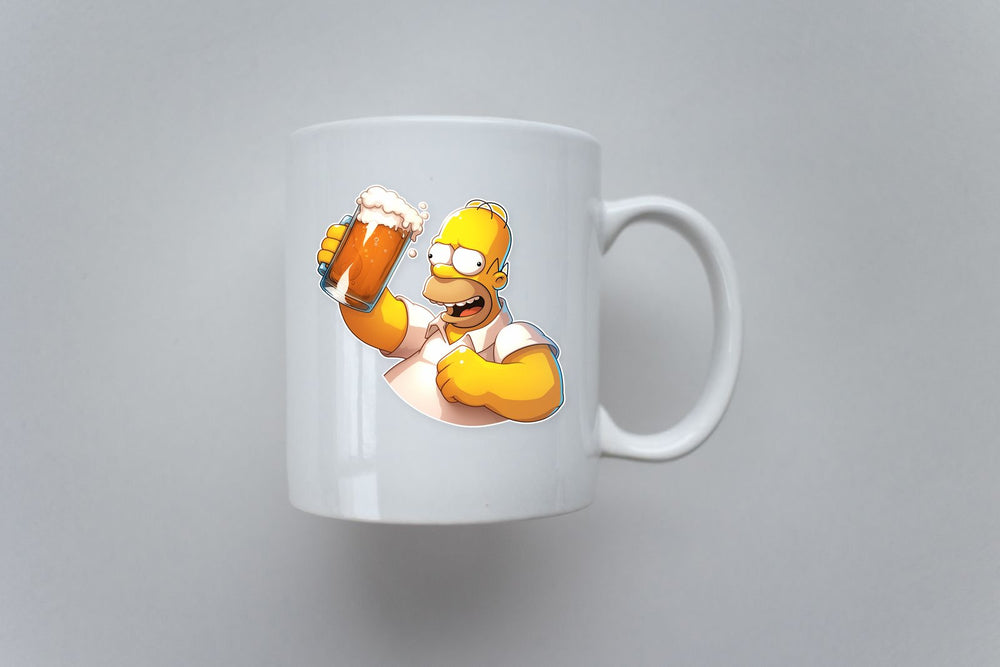 Homer Simpson with Beer Sticker