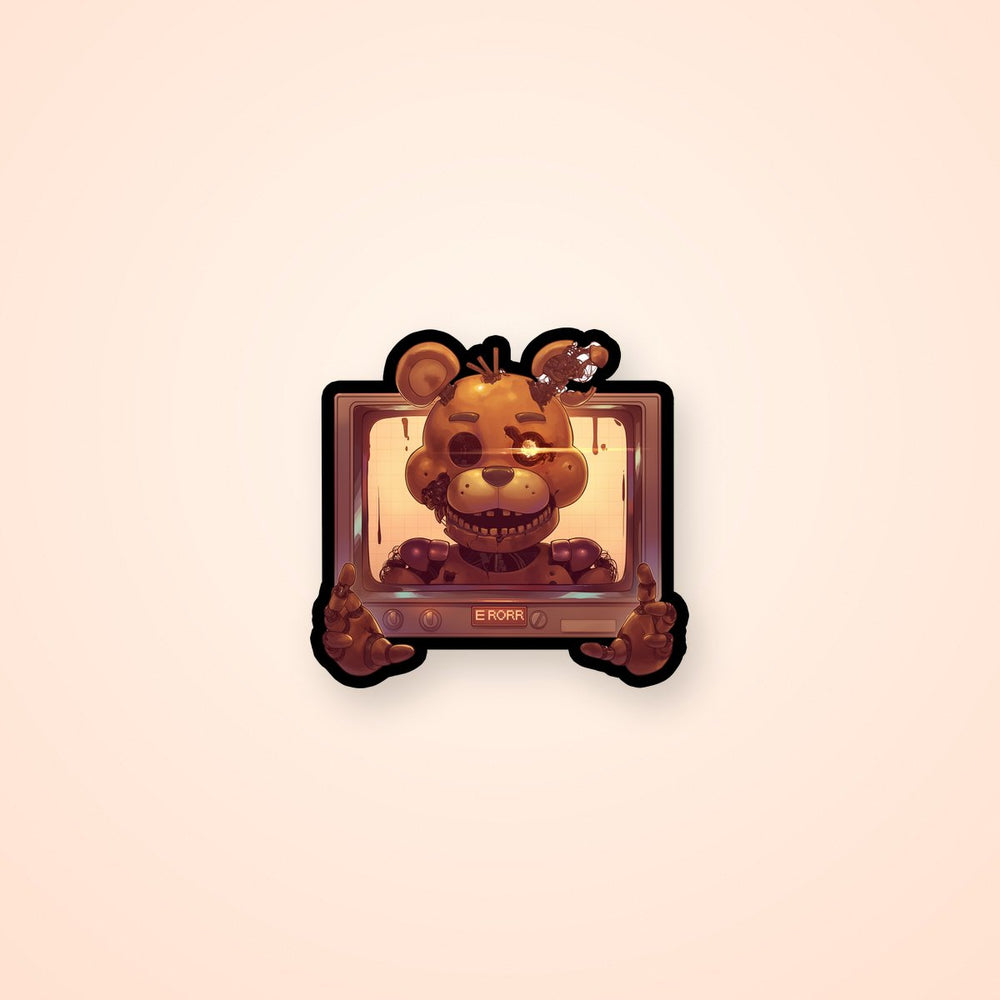 Fnaf Freddy TV Screen Horror Sticker