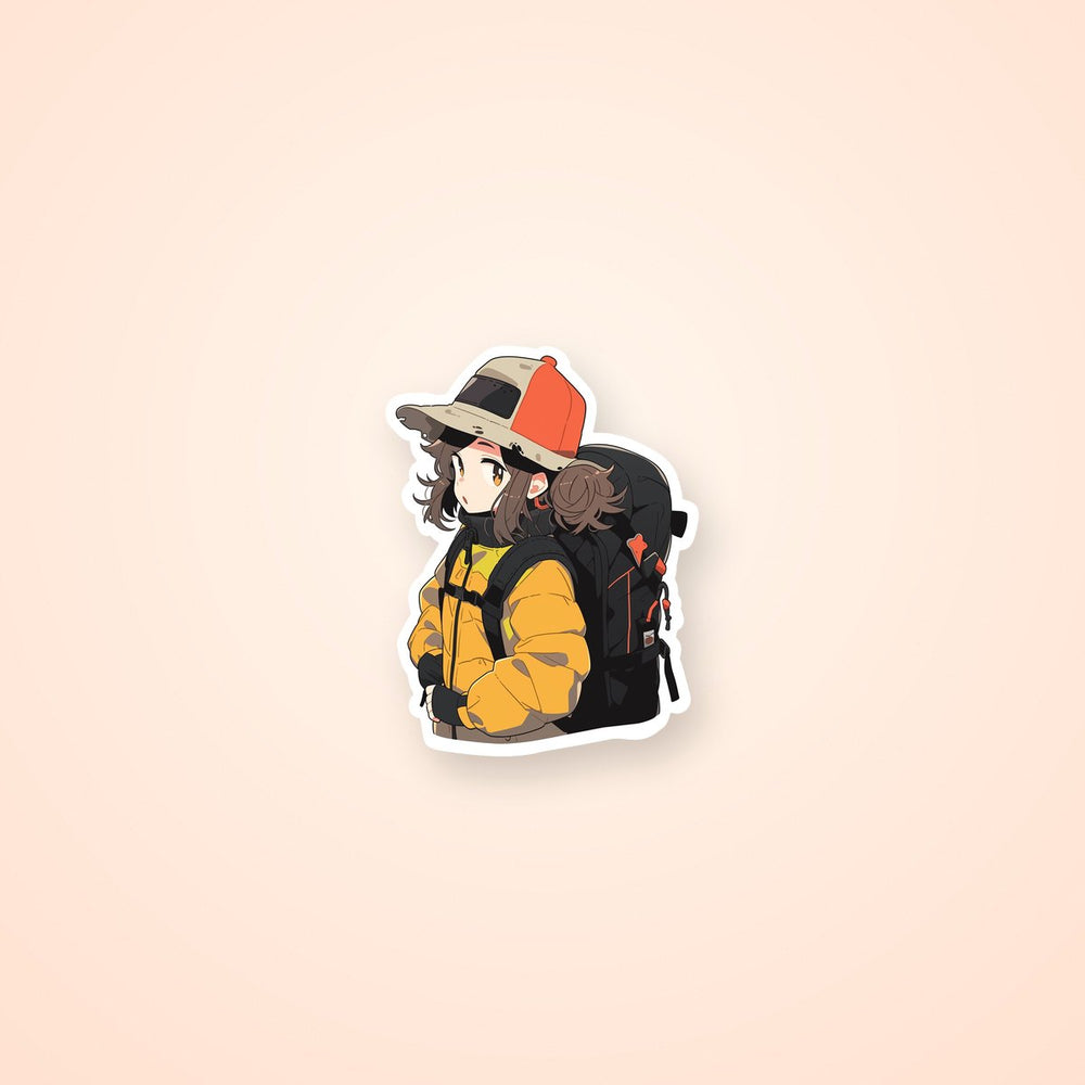 Cute Anime Girl with Backpack Sticker