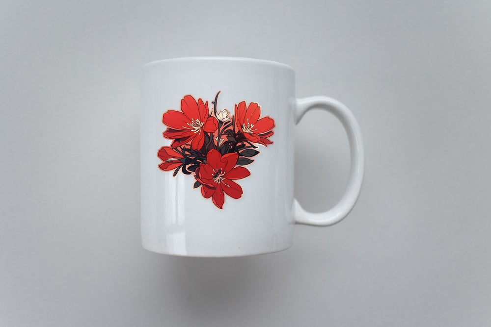 Beautiful Four Red Flowers Sticker