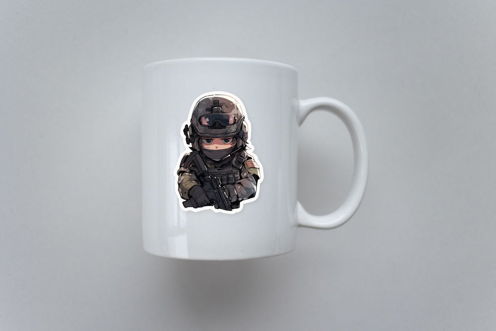 Anime Guy in Gear and Armed Sticker