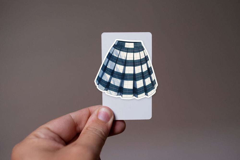 Blue Plaid School Skirt Sticker