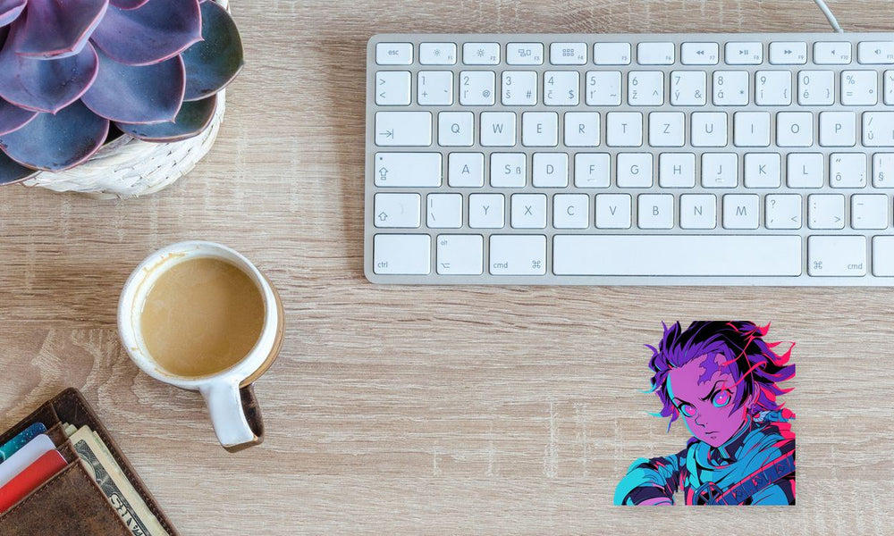 Demon Slayer Tanjiro Kamado Neon Aura Sticker