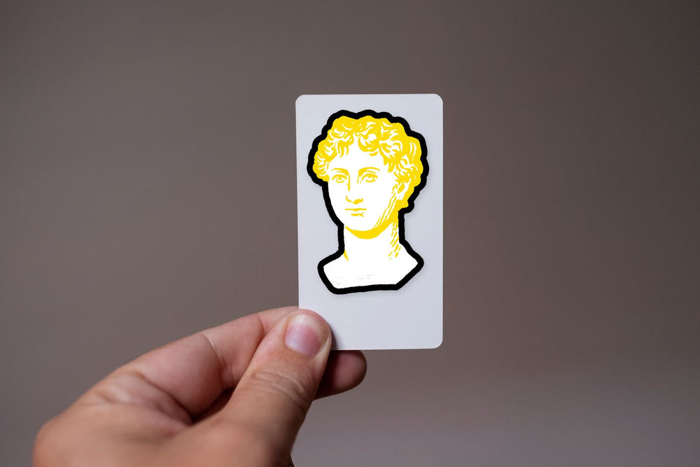 Classical David Bust Yellow Line Art Sticker