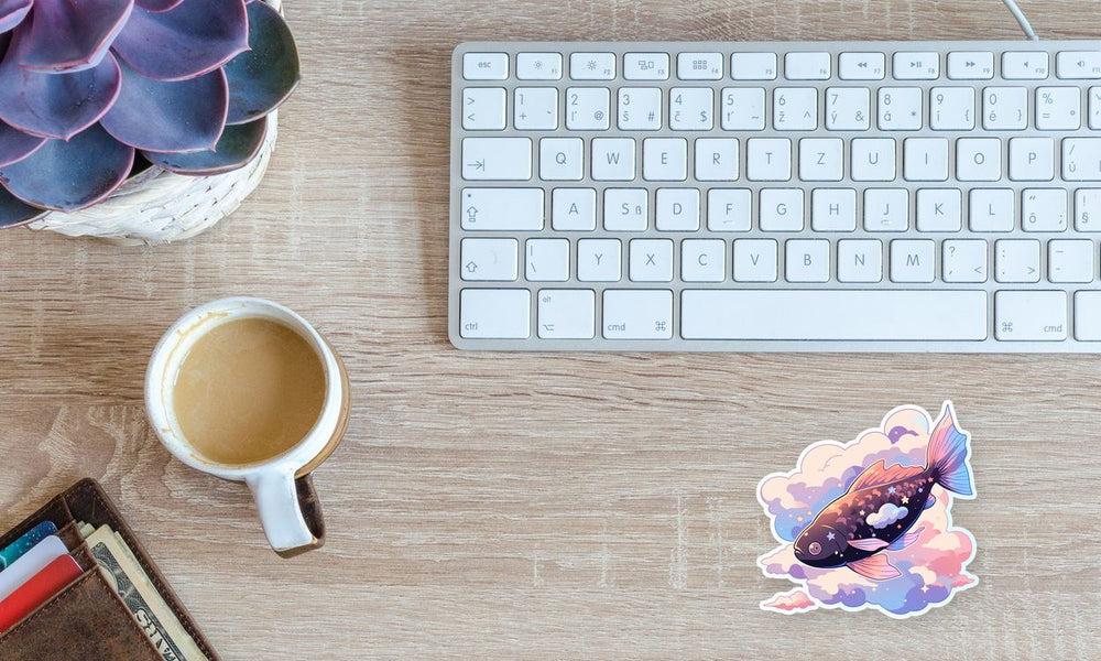 Soaring Fish in the Clouds Sticker