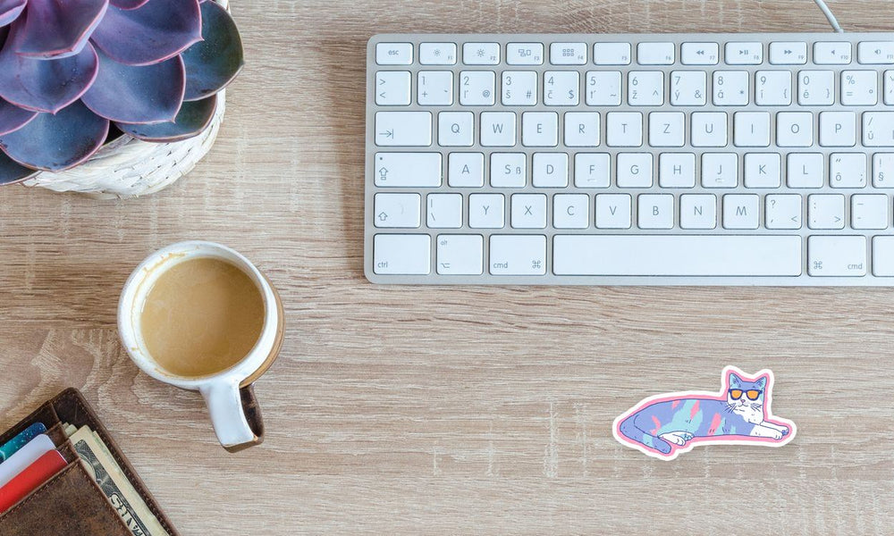 Cute Cartoon Cat Pastel Sticker