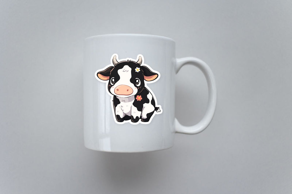 Cute Black & White Cow Sticker