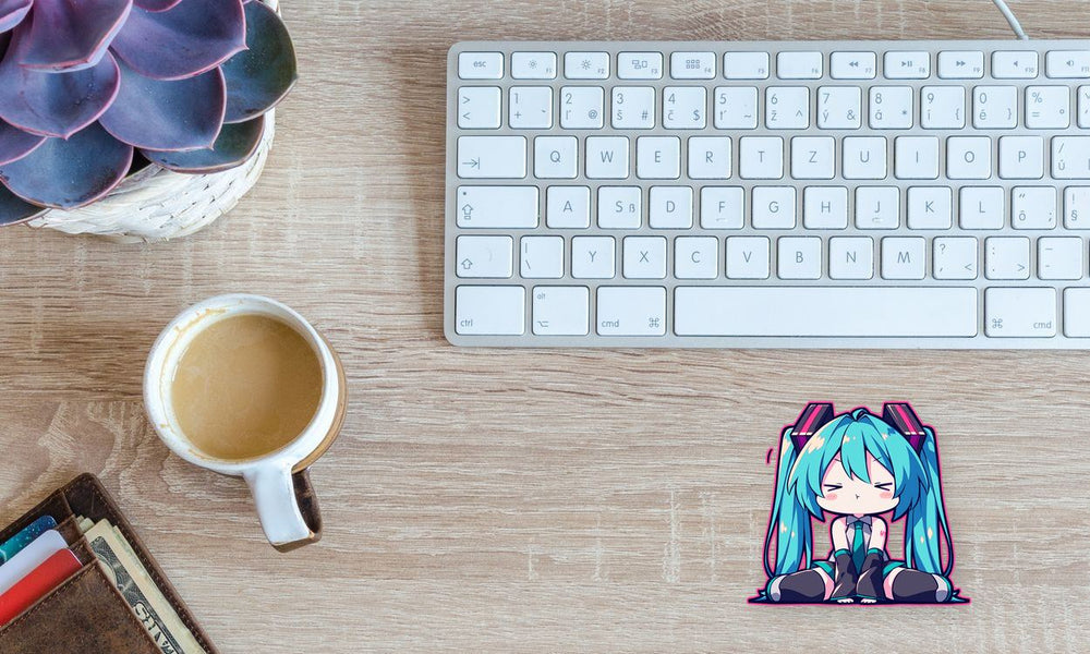 Hatsune Miku Chibi Crossed Arms Sit Clipart Sticker