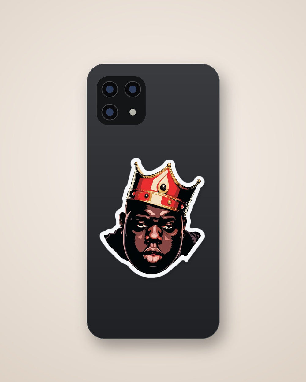 Notorious B.I.G. with Crown Art Sticker