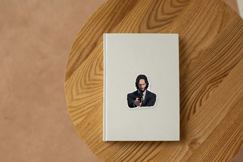 Serious John Wick with Gun Sticker