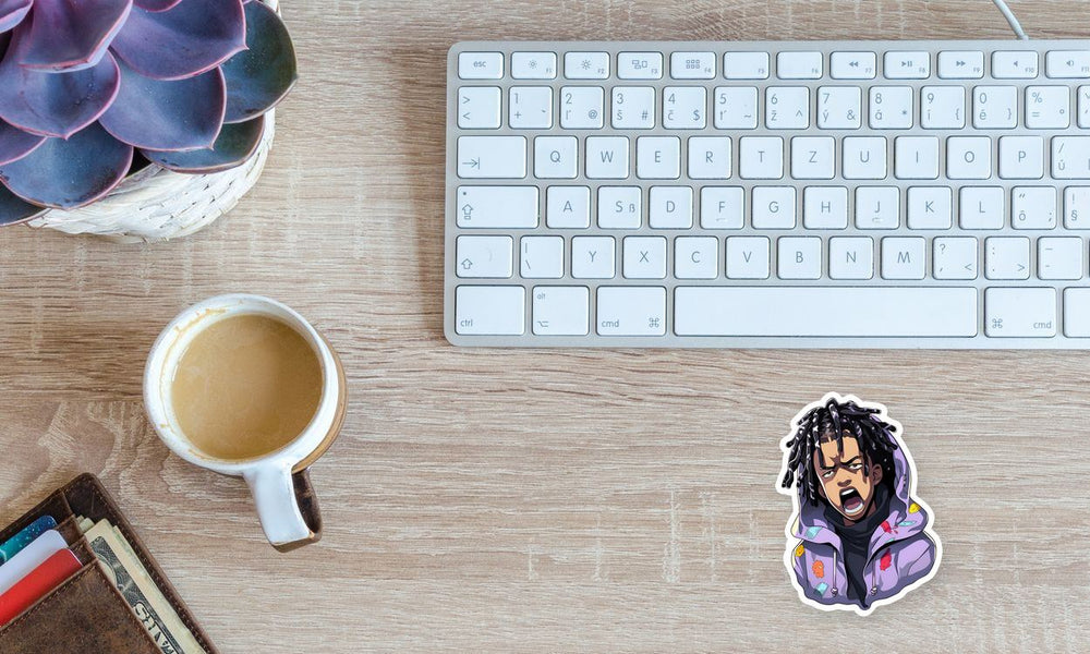 Funny Rapper with Dreads Sticker