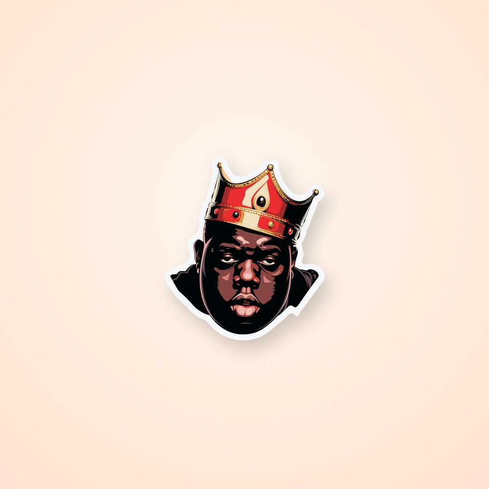 Notorious B.I.G. with Crown Art Sticker