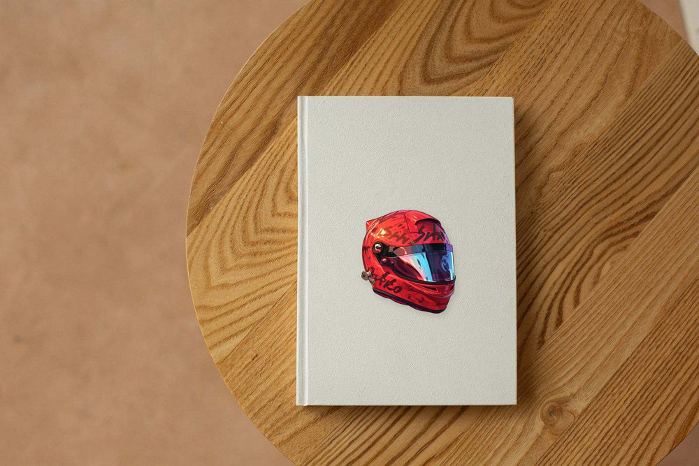 Cool Red Racing Helmet Sticker