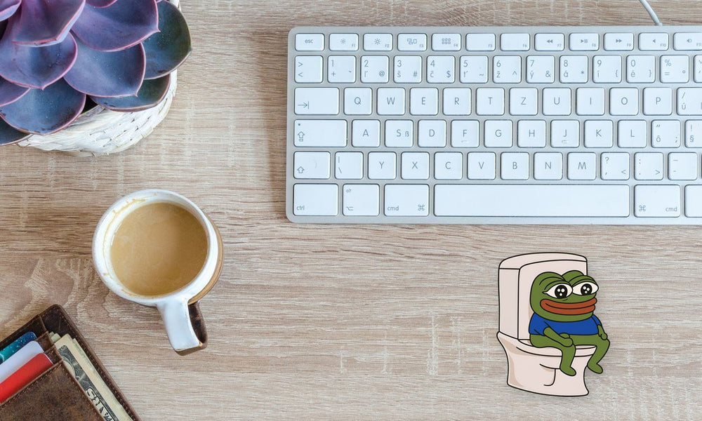 Pepe Toilet Cute Meme Sticker