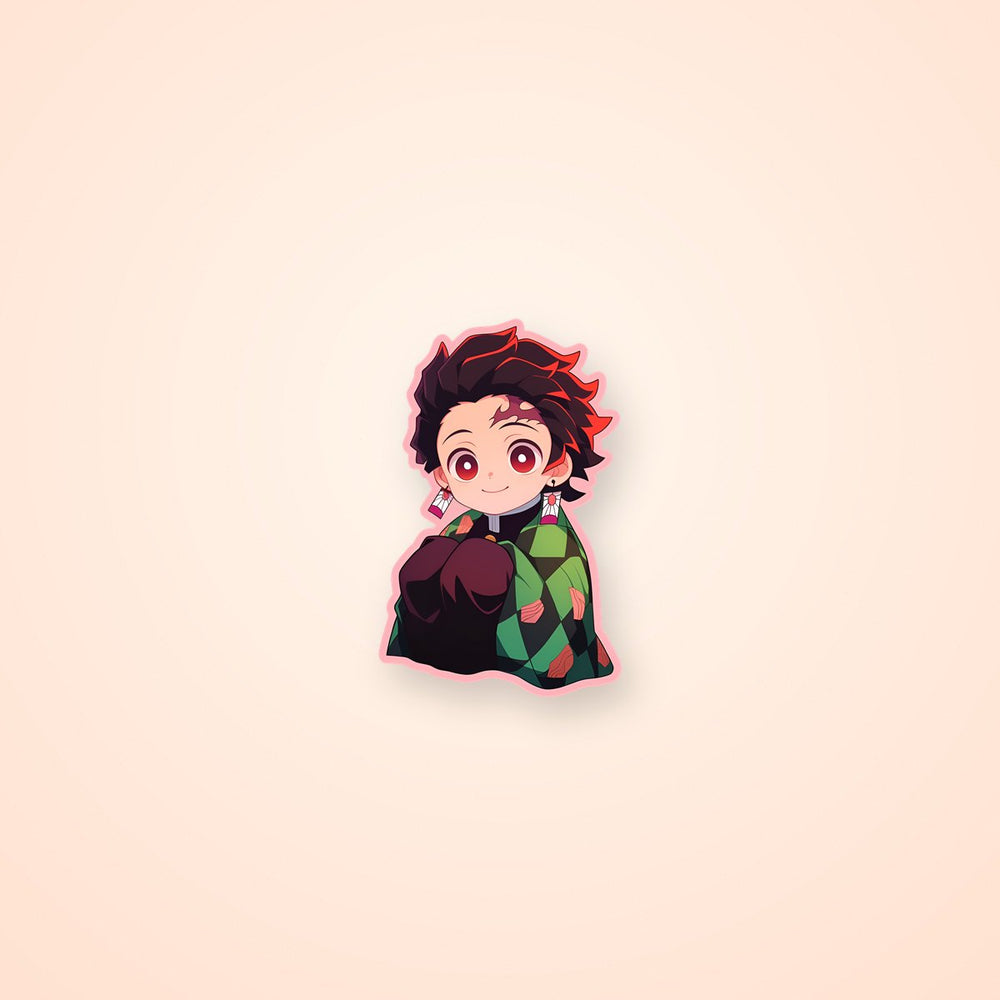 Demon Slayer Cute Tanjiro Pink Stroke Sticker