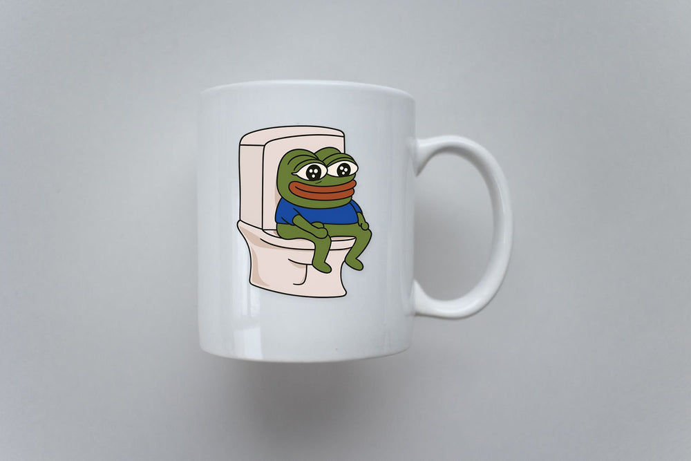 Pepe Toilet Cute Meme Sticker