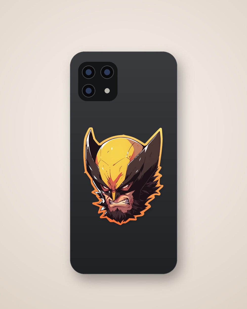 Angry Wolverine Head Orange Stroke Sticker