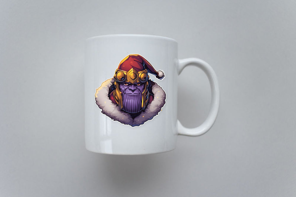Thanos in Christmas Hat Sticker