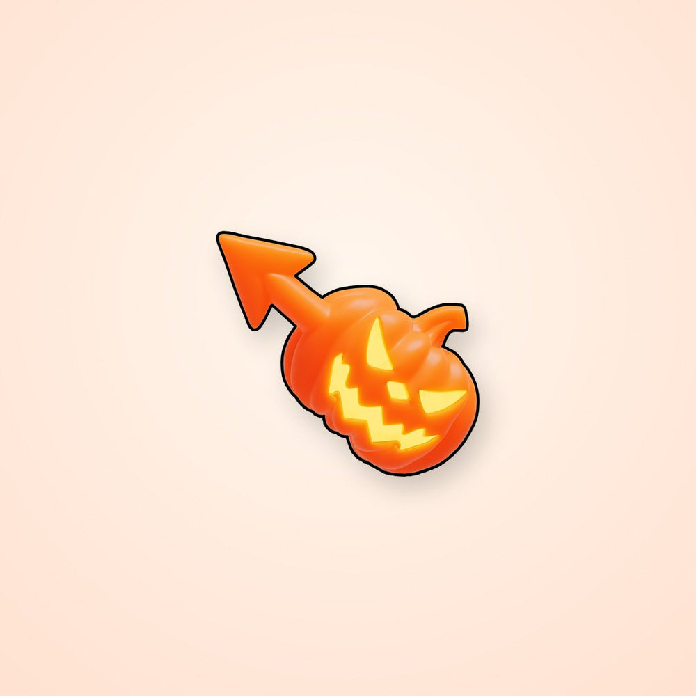 Pumpkin Arrow Glowing Halloween Sticker