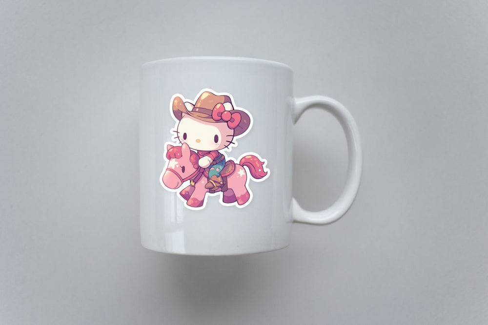 Hello Kitty Cowgirl Horse Rider Sticker