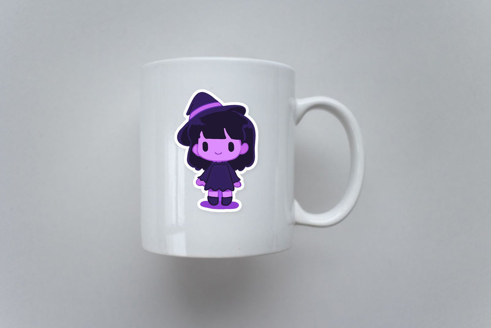 Chibi Purple Witch Girl Sticker