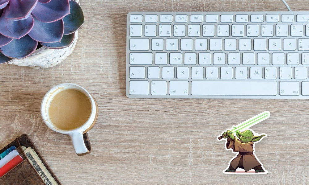 Yoda Green Lightsaber Star Wars Sticker