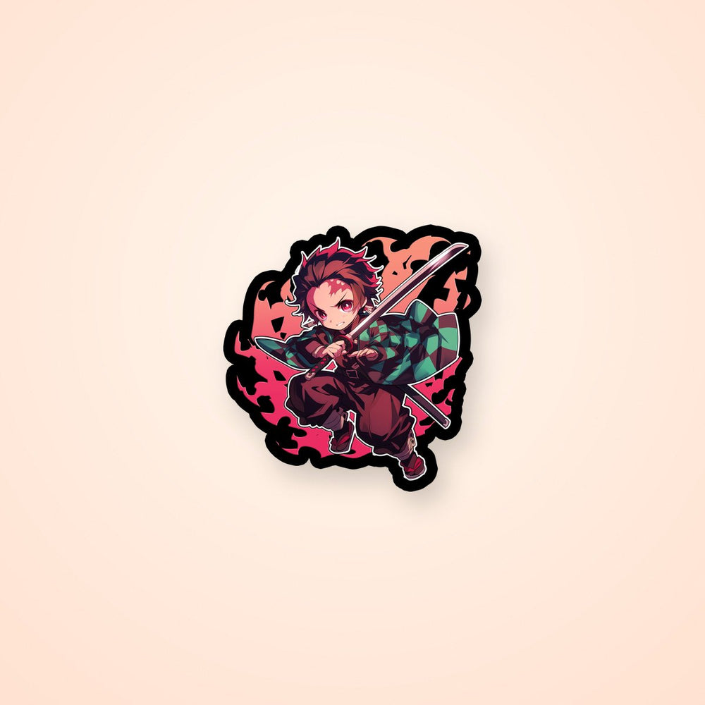 Tanjiro Flame Demon Slayer Sticker
